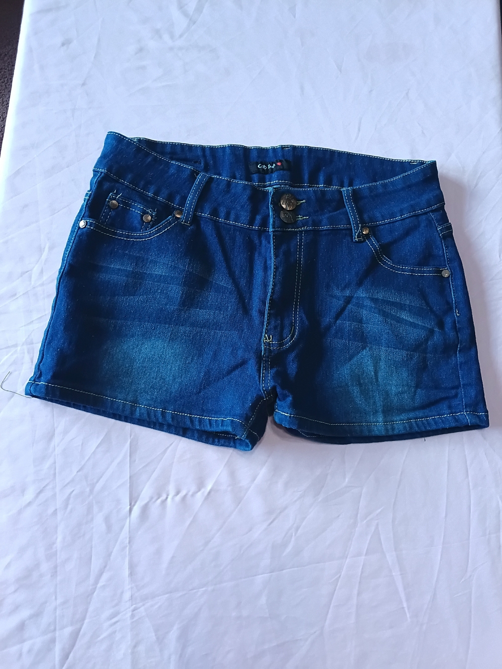 City Ink Dark Blue Denim Jean Shorts Junior Sz 15- Casual Summer Fit